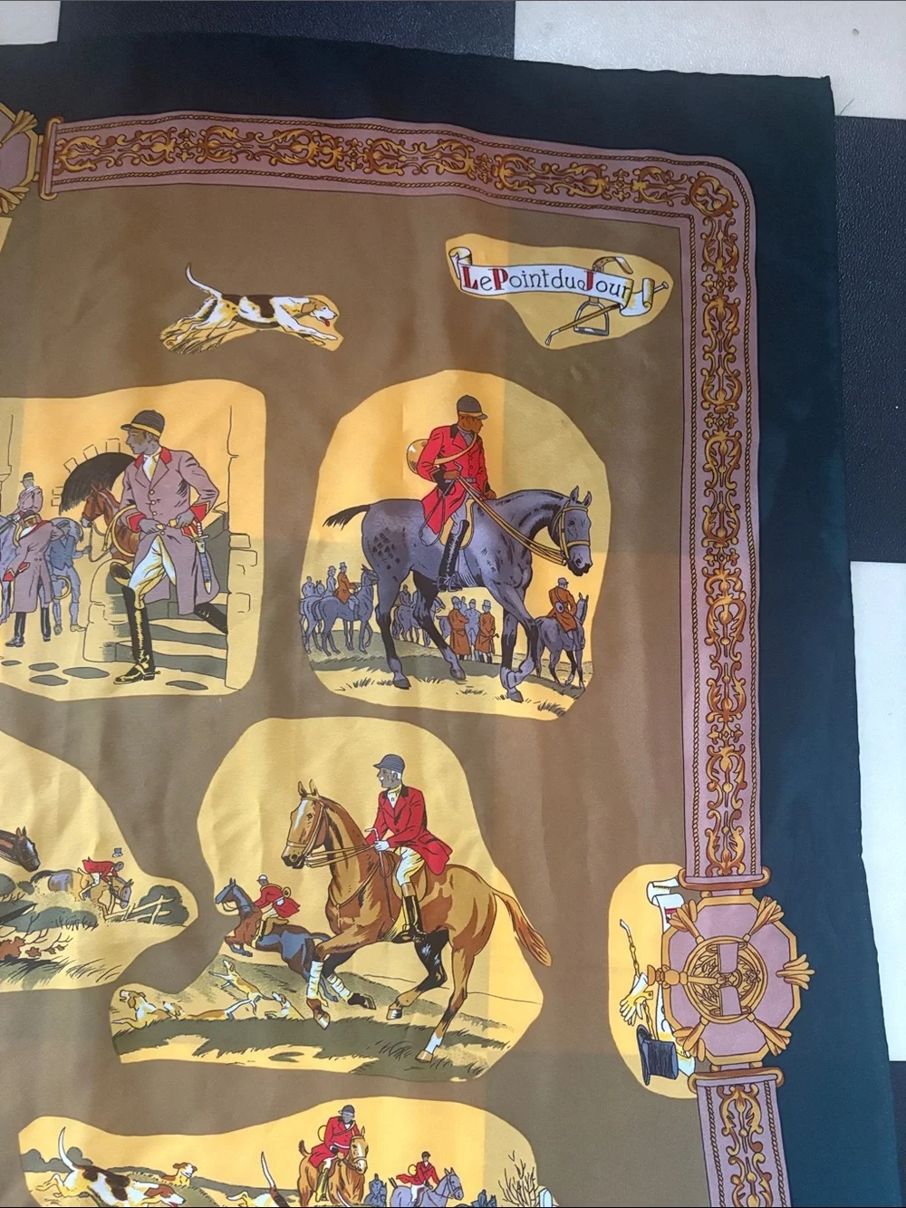 Vintage Gianni Versace 100% silk equestrian scarf